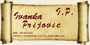 Ivanka Prijović vizit kartica